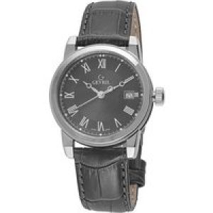 Gevril Mens Park Black Dial Leather Watch – One Size