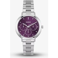 HUGO Ladies #Edgy Purple Dial Stainless Steel Watch 1540110 - Image 2