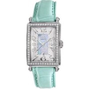 Gevril WoMens 7247NV Mini Quartz Avenue of Americas Blue Diamond Watch – Pink – One Size