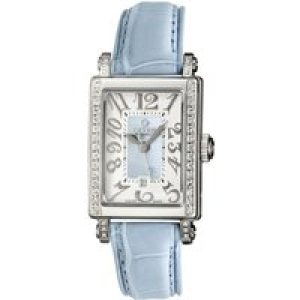 Gevril WoMens 8247NE Super Mini Quartz Blue Mother of Pearl Diamond Watch – One Size