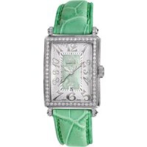 Gevril WoMens 7246NV Mini Quartz Avenue of Americas Green Diamond Watch Stainless Steel – One Size