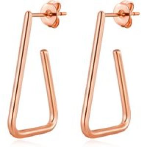 Rose Gold Plated Triangle Hoop Earrings
