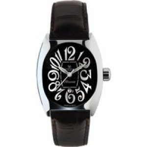 Montres de Luxe : womens bisanzio black watch Leather – One Size