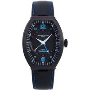 Montres de Luxe : mens estremo black watch Leather – One Size