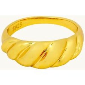 Apatchy London Womens Gold Rope Dome Ring Gold Plated – One Size