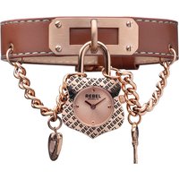 Rebel WoMens Seagate Rose Dial Leather Watch - Tan - One Size - Image 2