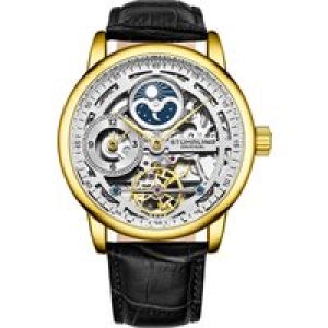 Stührling Mens Gold and Black Automatic 42mm – One Size