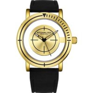 Stührling Mens Gold And Black Aviator Quartz 42mm by STÜHRLING – One Size