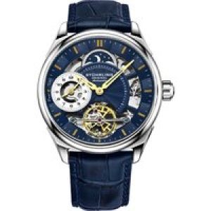 Stührling Mens Navy Blue Presidia Automatic 42mm Skeleton – Silver – One Size