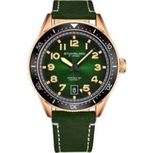 Stührling Mens Green and Black Quartz 42mm – Rose – One Size