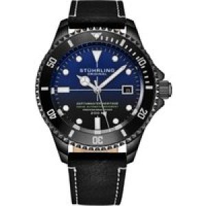 Stührling Mens Swiss Automatic Depthmaster Heritage 883HB 42mm Diver – Black – One Size