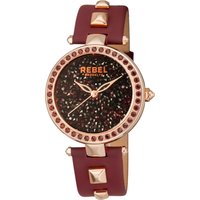 Rebel WoMens Rockaway Parkway Burgundy/Black Dial Leather Watch - One Size - Image 2
