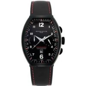 Montres de Luxe : Mens Estremo Black Watch Leather – One Size