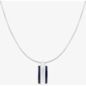 Tommy Hilfiger Parker Mens Stainless Steel Dog Tag Pendant Necklace 2790599