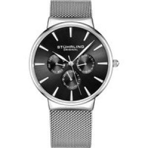 Stührling Mens Black and Silver Monaco Quartz 39mm – One Size