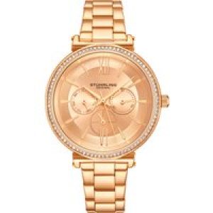 Stührling Womens Rose Gold Aria Quartz 40mm – One Size