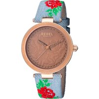 Rebel WoMens Carroll Gardens Brown Dial Cloth Watch - Blue - One Size - Image 2