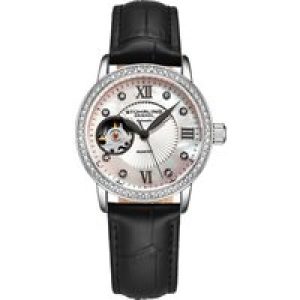 Stührling Womens White and Black Legacy Automatic 34mm – Silver – One Size