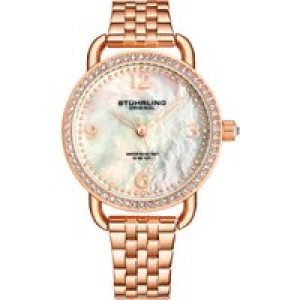 Stührling Womens Rose Gold Symphony Quartz 38mm – One Size