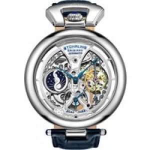 Stührling Mens Silver Emperor’s Grandeur Automatic 49mm Skeleton – One Size