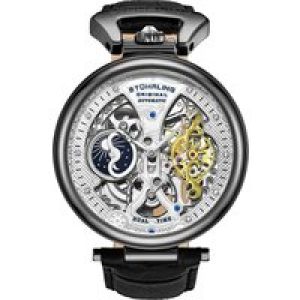 Stührling Mens Black Emperor’s Grand DT Automatic 46mm Skeleton – One Size