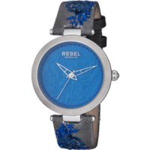 Rebel WoMens Carroll Gardens Navy Dial Cloth Watch – Grey – One Size