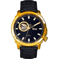 Reign Mens Bauer Automated Semi-SkeletonLeather-Band Watch - Gold Stainless Metal - One Measurement - Image 2