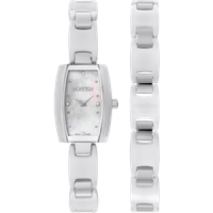 Roamer : Womens Ceraline Bijoux-Set Mother Of Pearl Watch – White Ceramic – One Size