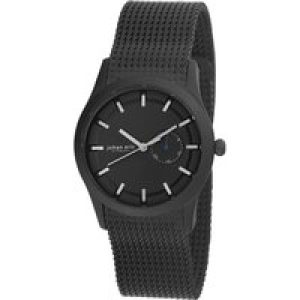 Johan Eric : agers¸, Mens, black dial w date sub-dial watch, ip case & mesh bracelet Stainless Steel – One Size