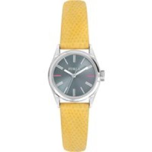 Furla WoMens Eva Gray Dial Calfskin Leather Watch – Grey – One Size