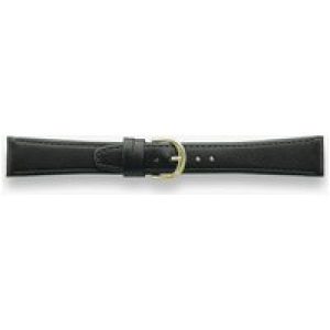 Darlena Windsor XL Black Leather Gold Buckle Watch Strap 1201XL