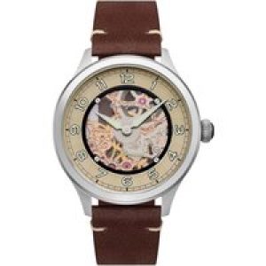 Thomas Earnshaw Baron Mens Automatic Harvest Tan Watch ES-8189-01 – Silver & Brown – One Size