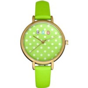 Crayo Unisex Dot Strap Watch – Green Stainless Steel – One Size