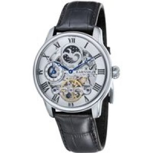 Thomas Earnshaw Mens ES-8006-01 Automatic Black Leather Strap Watch – Silver – One Size