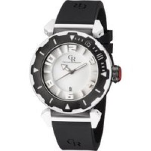 Giulio Romano : mens ferrara white watch – Black Rubber – One Size