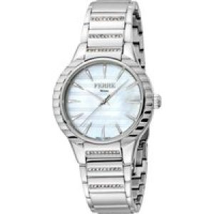 Ferre Milano Womens Ladies White Mother of Pearl Dial MB Watch – Silver – One Size