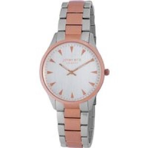 Johan Eric : helsing¸r, Mens, silver dial watch w triangular rose gold tone hr-markers, stainless steel and ip case and bracelet – One Size