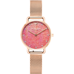 Victoria Hyde London Womens Watch Galaxy Sparkle Mesh, rosegold red – Rose Gold Stainless Steel – One Size