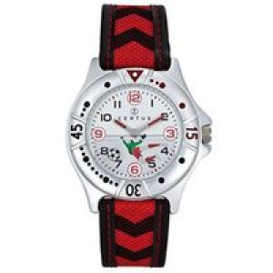 Certus Childrens Unisex : Kids White Watch – Red Leather – One Size