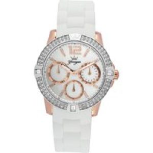 Yonger & Bresson Womens and White Dial Rose Gold Watch Rubber – One Size