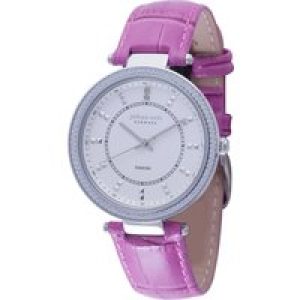 Johan Eric : ballrup WoMens silver watch.. – Pink Leather – One Size