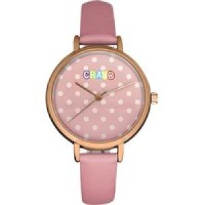 Crayo Unisex Dot Strap Watch – Pink Stainless Steel – One Size