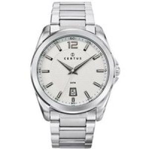 Certus : Mens White Watch – Silver Stainless Steel – One Size