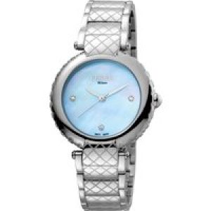 Ferre Milano FM1L099M0051 WoMens Rose Gold Dial Stainless Steel Watch – Silver – One Size