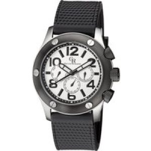 Giulio Romano : mens piemonte silver watch – Black – One Size