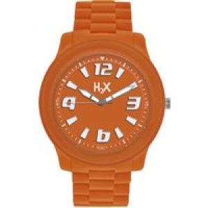Hourex H2X WoMens SO381XO1 Splash Luminous Water Resistant Orange Soft Rubber Watch – One Size