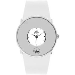 Yonger & Bresson Womens and Bresson: White Dial Silver Watch Leather – One Size