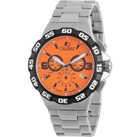 Calibre Mens Lancer Swiss Made Movement Watch Silver Stainless Steel Orange L3 Dial - One Size - Image 2