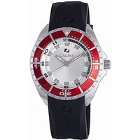 Calibre Mens Sea Knight Swiss Made Movement Watch Black Rubber Strap Silver Dial - One Size - Image 2