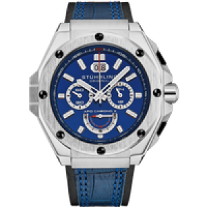 Stührling Mens APO Chrono X 1018 44mm Timepiece – Blue – One Size